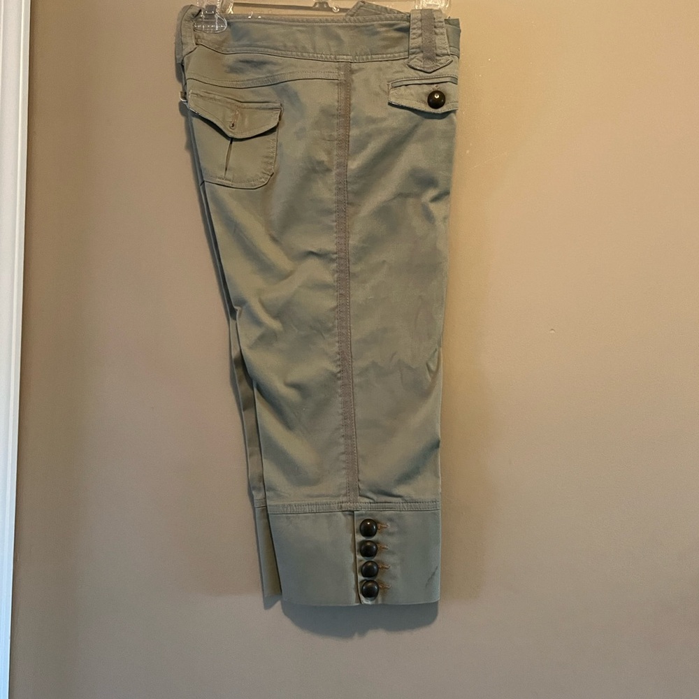Plugg Women's Capris in Olive Green